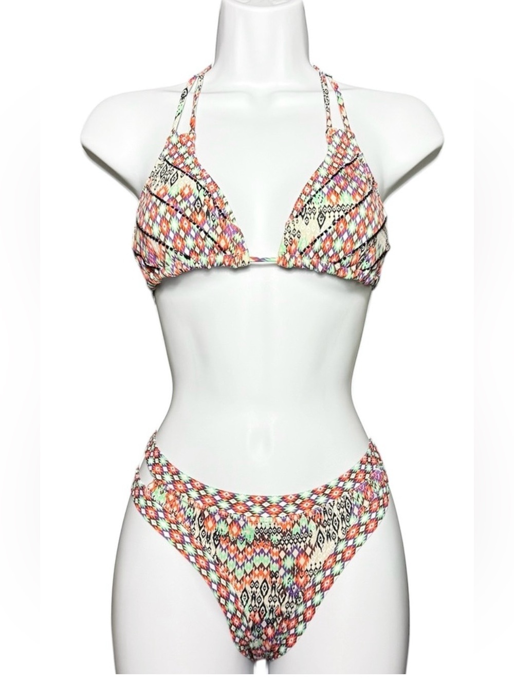OndadeMar Dahlia Geometric  2 pc  Bikini Set - Sz Med Luxury Resort Boho Tribal